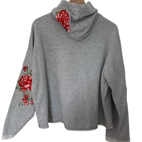 H&M Gray Floral Embroidered Hoodie - Picture 7 of 8